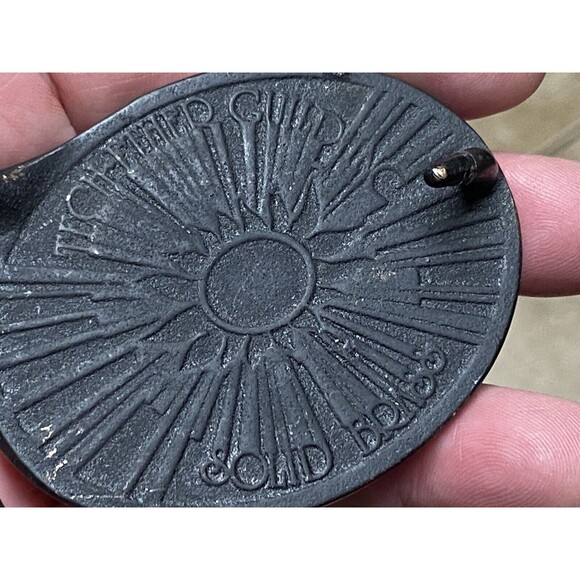 Vintage 1970s TECH ETHER Gold Miner Western Brass Belt Buckle RARE MINT - Picture 4 of 5